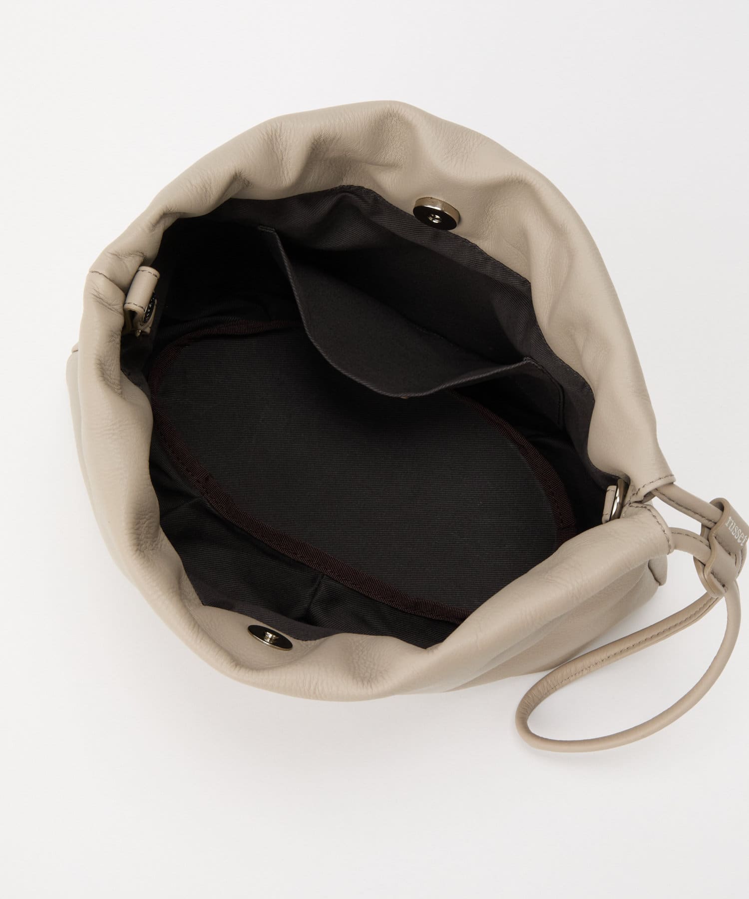 Russet [chi project] 4-way drawstring shoulder bag GrayBeige